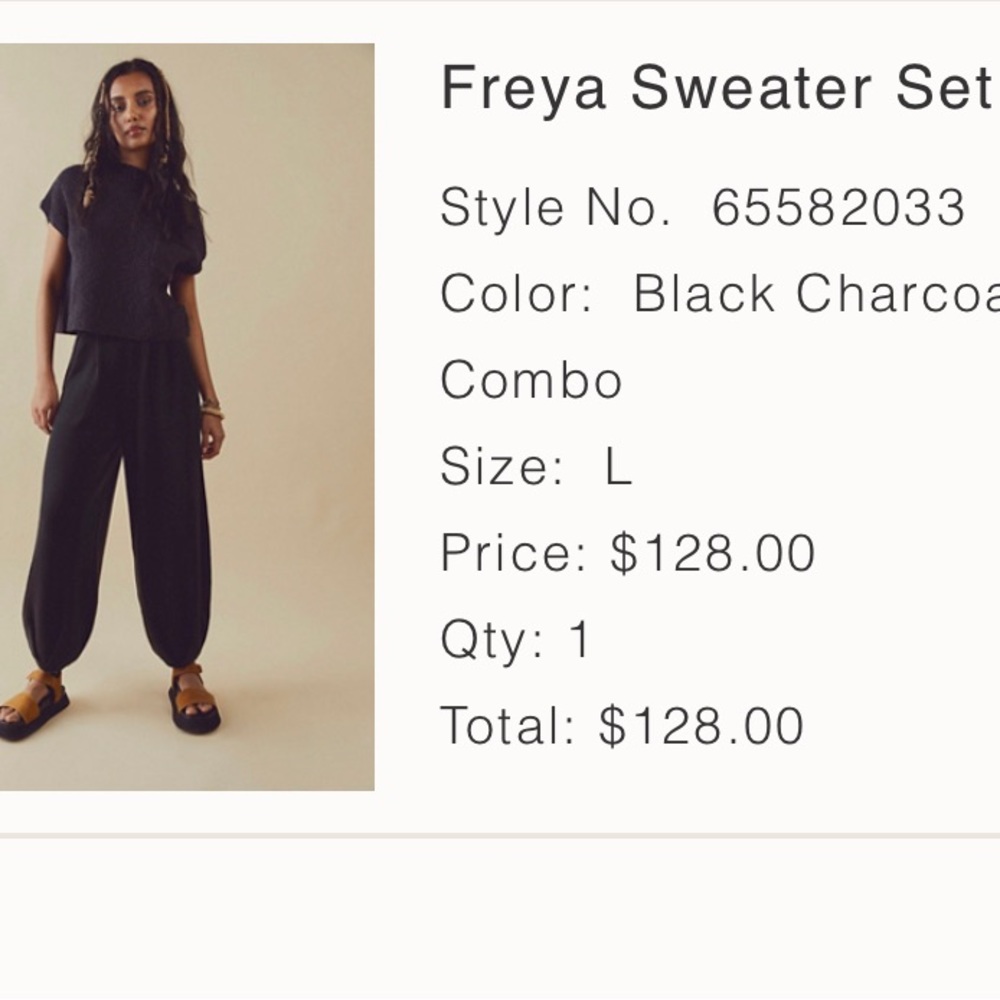 New Free People Sweater Set size L Black